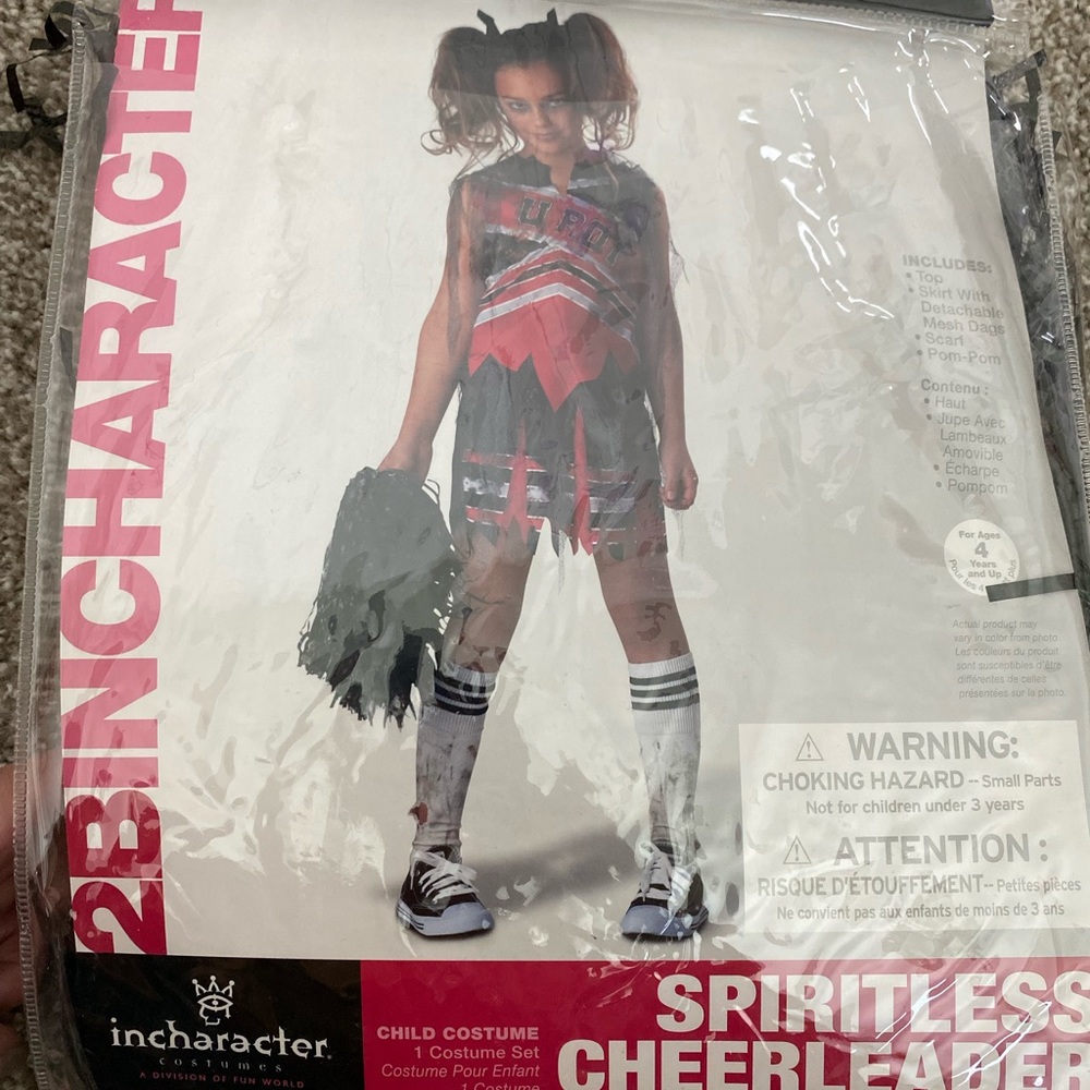Girls Halloween costume zombie cheerleader size 8